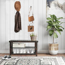 ECOMEX Shoe Rack Bench for Entryway, 3-Tier Wooden Shoe Shelf Shoe Organizer Bench Shoe Organizer Entryway Bench for Bedroom Balcony Entryway Entrance, Black(33.5''L)