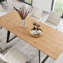 ZckyCine Modern mid-Century Dining Table Dining Table and Chairs for 6 Rectangular Wooden Dining Table Expandable Dining Table Space-Saving Multifunctional Dining Table (Table+6 Brown Chairs)