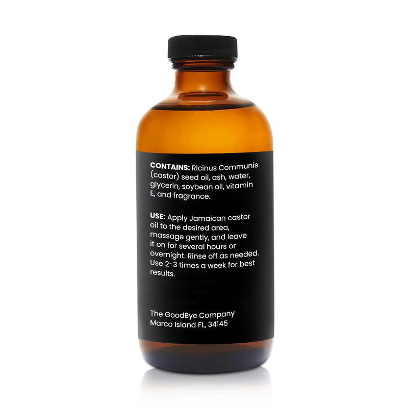 The Goodbye Company Organic Castor Oil – 100% Pure Extra Virgin, Cold-Pressed & Unrefined – Hexane-Free – Nourishing Oil for Healthy Skin, Hair Growth & Eyelashes (250mL)