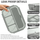 Bento Box Adult Lunch Box, Lunch Containers for Kids Girls Boys with 4 Compartments, Lunchable Food Container with Utensils, Sauce Jar, Muffin Liners, 40 Oz/5 Cup, Microwave & Dishwasher Safe, Navy