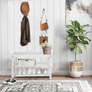 ECOMEX Shoe Rack Bench for Entryway, 3-Tier Wooden Shoe Shelf Shoe Organizer Bench Shoe Organizer Entryway Bench for Bedroom Balcony Entryway Entrance, Black(33.5''L)