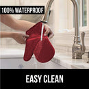 Gorilla Grip Heat and Slip Resistant Silicone Oven Mitts Set, Soft Cotton Lining, Waterproof, BPA-Free, Long Flexible Thick Gloves for Cooking, Kitchen Mitt Potholders, 12.5 in, Black