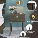 Bme Caden Solid Wood Nightstand/Side Table/End Table, Fully Assembled, with 1-Drawer for Mid Century Bedroom and Living Room, Caramel