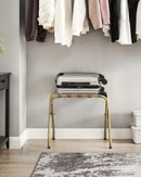 SONGMICS Luggage Rack, Pack of 2, Luggage Racks for Guest Room, Suitcase Stand, Steel Frame, Foldable, for Bedroom, Black URLR64B-2