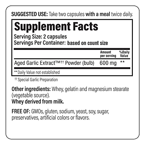 Kyolic Aged Garlic Extract Formula 100, Original Cardiovascular, 200 Capsules (Packaging May Vary)