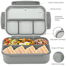 Bento Box Adult Lunch Box, Lunch Containers for Kids Girls Boys with 4 Compartments, Lunchable Food Container with Utensils, Sauce Jar, Muffin Liners, 40 Oz/5 Cup, Microwave & Dishwasher Safe, Navy