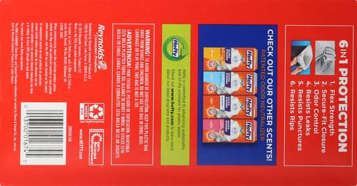 Hefty Ultra Strong 13 Gallon Trash Bags, Tall Kitchen Trash Bags 13 Gallon Size, Drawstring Closure, Continuous Odor Control, White, Clean Burst Scent, 110 Bags