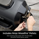 Ninja OG701 7-in-1 Outdoor Electric Grill & Smoker - Grill, BBQ, Air Fry, Bake, Roast, Dehydrate & Broil - Uses Woodfire Pellets - Portable & Weather Resistant