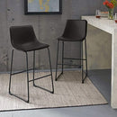 Waleaf Dining Chairs,Faux Leather Dining Chairs Set of 2,18 Inch Kitchen Dining Room Chairs with Backrest and Metal Leg,Mid Century Modern Armless Chair,Upholstered Seat