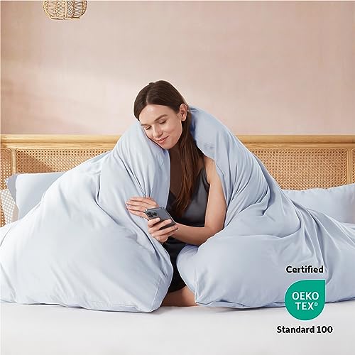 Nestl Twin Duvet Cover - Soft Double Brushed Light Grey Duvet Cover Twin/Twin XL, 2 Piece, with Button Closure, Duvet Cover 68x90 inches