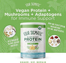 Four Sigmatic Organic Plant-Based Protein Powder Unflavored Protein with Lion’s Mane, Chaga, Cordyceps and More | Clean Vegan Protein Elevated for Brain Function and Immune Support | 16.9 oz