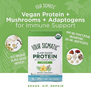Four Sigmatic Organic Plant-Based Protein Powder Unflavored Protein with Lion’s Mane, Chaga, Cordyceps and More | Clean Vegan Protein Elevated for Brain Function and Immune Support | 16.9 oz