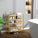 BMOSU 2-Tier Bamboo Shoe Rack Premium Stackable Shoe Shelf Storage Organizer for Hallway Closet Living Room Entryway Organizer (Natural Bamboo)