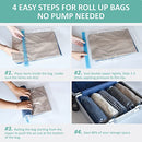 20 Pack Vacuum Storage Bags, Space Saver Bags (4 Jumbo/4 Large/4 Medium/4 Small/4 Roll) Compression for Comforters and Blankets, Sealer Clothes Storage, Hand Pump Included