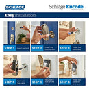 Schlage Encode Smart Wi-Fi Deadbolt with Century Trim in Matte Black