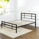 ZINUS Paul Metal and Bamboo Platform Bed Frame, Wood Slat Support, No Box Spring Needed, Easy Assembly, King