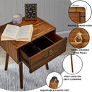 Bme Caden 15" Bed Frame with Adjustable Headboard - Mid Century, Retro Style with Acacia Wood - No Box Spring Needed - Wood Slat Support - Easy Assembly (Caramel, King (U.S. Standard))