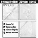 Hotel Style Cotton Shower Curtain with Snap-in Fabric Liner, Mesh Window Top, Honeycomb Waffle Weave Cotton Blend Fabric, Washable, White, 72x72 Inches