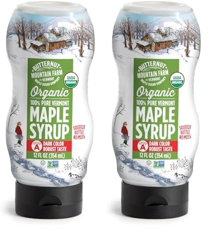 Butternut Mountain Farm Pure Vermont Maple Syrup, Grade A, Amber Color, Rich Taste, All Natural, Easy Pour Jug, 32 Fl Oz, 1 Qt