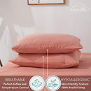 ALAZURIA Bedding Duvet Cover 2 Piece Set - Super Soft Prewashed, Duvet Covers Twin with Zipper Closure & 4 Corner Ties (1 Duvet Cover + 1 Pillow Case) Terracotta Pastel, Twin