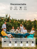 Outdoor String Lights 25 Feet G40 Globe LED Patio Lights with 13 Edison Plastic Bulbs(1 Spare), Waterproof Connectable Hanging Christmas Lights for Backyard Porch Balcony Party Xmas Decor, Black