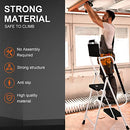 HBTower 3 Step Ladder, Folding Step Stool with Wide Anti-Slip Pedal, 500lbs Sturdy Steel Ladder, Convenient Handgrip, Lightweight, Portable Steel Step Stool, Black