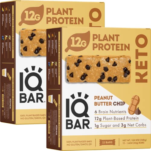 IQBAR Brain and Body Keto Protein Bars - Chocolate Lovers Variety Keto Bars - 12-Count Energy Bars - Low Carb Protein Bars - High Fiber Vegan Bars and Low Sugar Meal Replacement Bars - Vegan Snacks