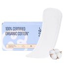 100% Organic Long Panty Liners for Women Long, Ultra Thin Cotton Cover, Long Pantiliners, Light Absorbency, Unscented Barely There Pantie Liners, Individually Wrapped (Long Liner, Size 2, 32ct)