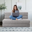 ANONER Fold Sofa Bed Couch Memory Foam with Pillow Futon Sleeper Chair Guest Bed and Fold Out Couch, Washable Cover Twin Size, Dark Gray