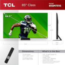 TCL 55-Inch QM7 QLED 4K Smart QD-Mini LED TV with Google TV (55QM751G, 2024 Model) Dolby Vision IQ, Dolby Atmos, HDR, Game Accelerator up to 240Hz, Voice Remote, Works with Alexa, Streaming Television