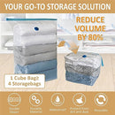 20 Pack Vacuum Storage Bags, Space Saver Bags (4 Jumbo/4 Large/4 Medium/4 Small/4 Roll) Compression for Comforters and Blankets, Sealer Clothes Storage, Hand Pump Included