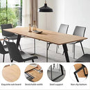 ZckyCine Modern mid-Century Dining Table Dining Table and Chairs for 6 Rectangular Wooden Dining Table Expandable Dining Table Space-Saving Multifunctional Dining Table (Table+6 Brown Chairs)