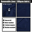 Hotel Style Cotton Shower Curtain with Snap-in Fabric Liner, Mesh Window Top, Honeycomb Waffle Weave Cotton Blend Fabric, Washable, White, 72x72 Inches