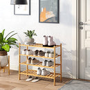 BMOSU 2-Tier Bamboo Shoe Rack Premium Stackable Shoe Shelf Storage Organizer for Hallway Closet Living Room Entryway Organizer (Natural Bamboo)
