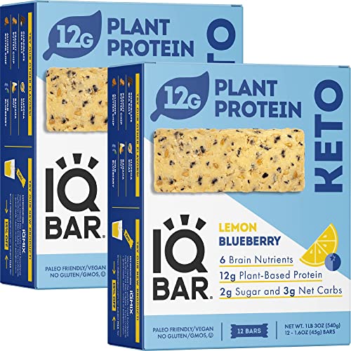 IQBAR Brain and Body Keto Protein Bars - Chocolate Lovers Variety Keto Bars - 12-Count Energy Bars - Low Carb Protein Bars - High Fiber Vegan Bars and Low Sugar Meal Replacement Bars - Vegan Snacks