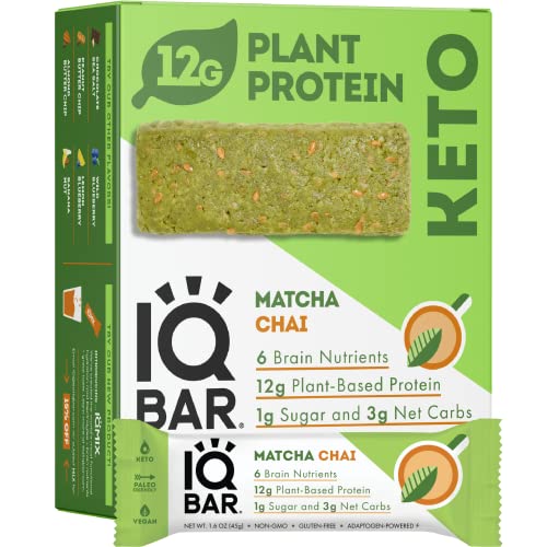 IQBAR Brain and Body Keto Protein Bars - Chocolate Lovers Variety Keto Bars - 12-Count Energy Bars - Low Carb Protein Bars - High Fiber Vegan Bars and Low Sugar Meal Replacement Bars - Vegan Snacks