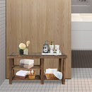 ECOMEX Shoe Rack Bench for Entryway, 3-Tier Wooden Shoe Shelf Shoe Organizer Bench Shoe Organizer Entryway Bench for Bedroom Balcony Entryway Entrance, Black(33.5''L)