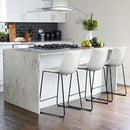 Waleaf Dining Chairs,Faux Leather Dining Chairs Set of 2,18 Inch Kitchen Dining Room Chairs with Backrest and Metal Leg,Mid Century Modern Armless Chair,Upholstered Seat