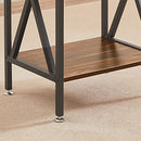 VECELO Modern Versatile Nightstands X-Design Side End Table Night Stand Storage Shelf with Bin Drawer for Living Room Bedroom, Set of 2 (Brown)