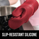 Gorilla Grip Heat and Slip Resistant Silicone Oven Mitts Set, Soft Cotton Lining, Waterproof, BPA-Free, Long Flexible Thick Gloves for Cooking, Kitchen Mitt Potholders, 12.5 in, Black