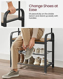 VASAGLE Coat Rack, Hall Tree with Shoe Bench for Entryway, Entryway Bench with Coat Rack, 4-in-1, with 9 Removable Hooks, a Hanging Rod, 13.3 x 28.3 x 72.1 Inches, Rustic Brown and Black UHSR40B