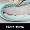 Gorilla Grip Heat and Slip Resistant Silicone Oven Mitts Set, Soft Cotton Lining, Waterproof, BPA-Free, Long Flexible Thick Gloves for Cooking, Kitchen Mitt Potholders, 12.5 in, Black