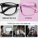 livho 2 Pack Blue Light Blocking Glasses, Computer Reading/Gaming/TV/Phones Glasses for Women Men,Anti Eyestrain & UV Glare (*B1 Light Blcak+Clear, Clear)