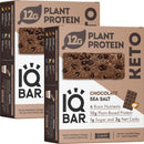 IQBAR Brain and Body Keto Protein Bars - Chocolate Lovers Variety Keto Bars - 12-Count Energy Bars - Low Carb Protein Bars - High Fiber Vegan Bars and Low Sugar Meal Replacement Bars - Vegan Snacks