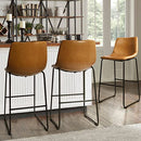 Waleaf Dining Chairs,Faux Leather Dining Chairs Set of 2,18 Inch Kitchen Dining Room Chairs with Backrest and Metal Leg,Mid Century Modern Armless Chair,Upholstered Seat