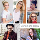 livho 2 Pack Blue Light Blocking Glasses, Computer Reading/Gaming/TV/Phones Glasses for Women Men,Anti Eyestrain & UV Glare (*B1 Light Blcak+Clear, Clear)