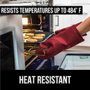 Gorilla Grip Heat and Slip Resistant Silicone Oven Mitts Set, Soft Cotton Lining, Waterproof, BPA-Free, Long Flexible Thick Gloves for Cooking, Kitchen Mitt Potholders, 12.5 in, Black