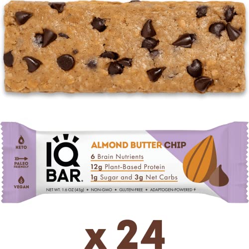 IQBAR Brain and Body Keto Protein Bars - Chocolate Lovers Variety Keto Bars - 12-Count Energy Bars - Low Carb Protein Bars - High Fiber Vegan Bars and Low Sugar Meal Replacement Bars - Vegan Snacks