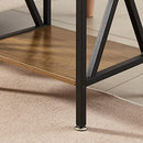 VECELO Modern Versatile Nightstands X-Design Side End Table Night Stand Storage Shelf with Bin Drawer for Living Room Bedroom, Set of 2 (Brown)