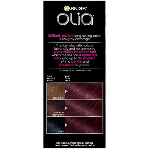 Garnier Hair Color Olia Ammonia-Free Brilliant Color Oil-Rich Permanent Hair Dye, 6.0 Light Brown, 1 Count (Packaging May Vary)